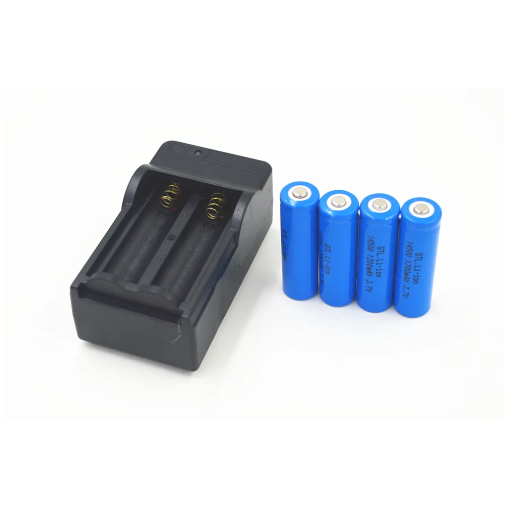 4pcs New 14500 3.7V 1200mAh Rechargeable Batteries Li ion Lithium