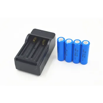 

4pcs New 14500 3.7V 1200mAh Rechargeable Batteries Li-ion Lithium Battery +Travel Charger for Camera Flashlight laser pointer