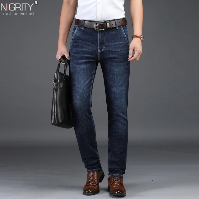 Men's Business Casual Straight Jeans