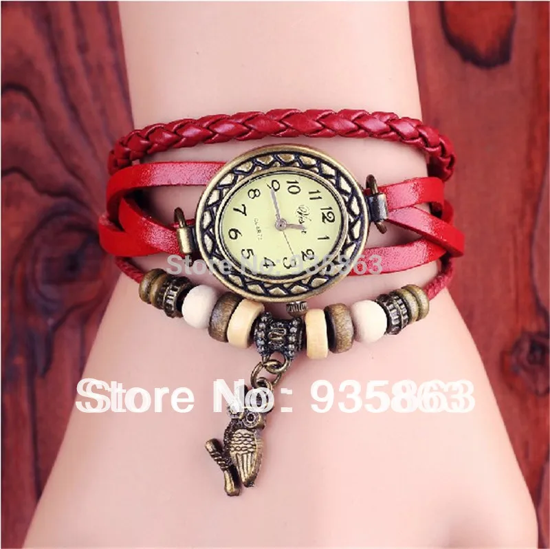 Wholesale Womens Leather Strap Wristwatch Vintage Bracelet Watch Clock Online Sale For Cheap VIS-53 | Наручные часы