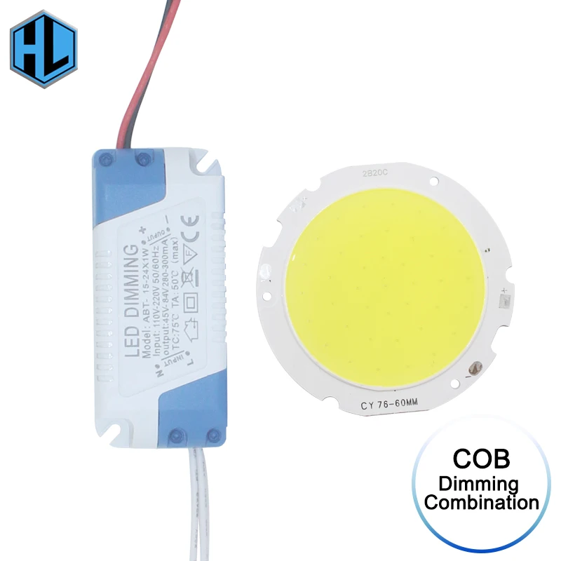 

1Set Dimmer Plastic Driver Power Supply Transformer+COB bulb Chip For DIY Round Search Light Head Lamp Dimming Brightness