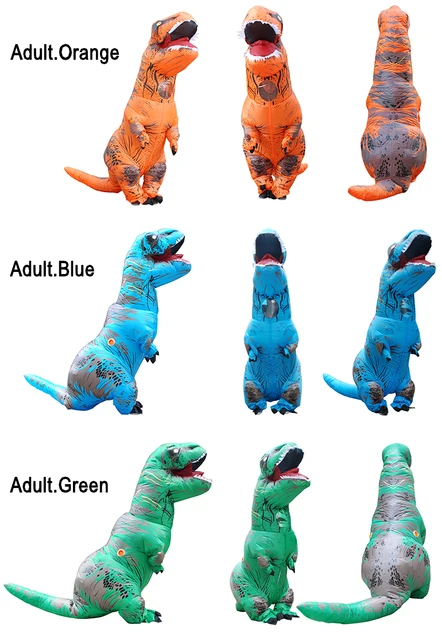 Inflatable Costume Adult Kids Dinosaur T REX Costumes Blow Up Fancy Dress Mascot Cosplay Costume For Men Women Dino Cartoon -