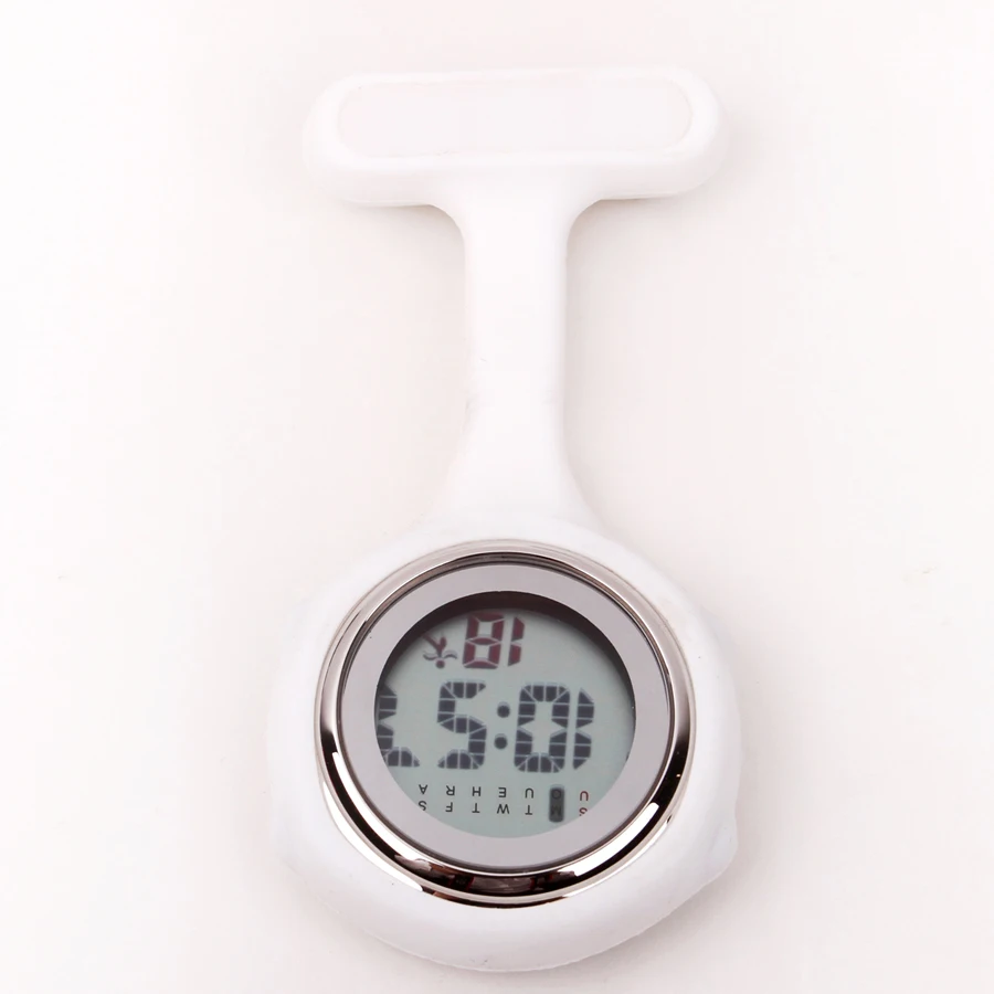 Карманные часы цифровые медсестры часы модные силиконовые медицинские часы с лацканами доктор Fob Брошь карманные часы с зажимом Топ бренд - Цвет: white
