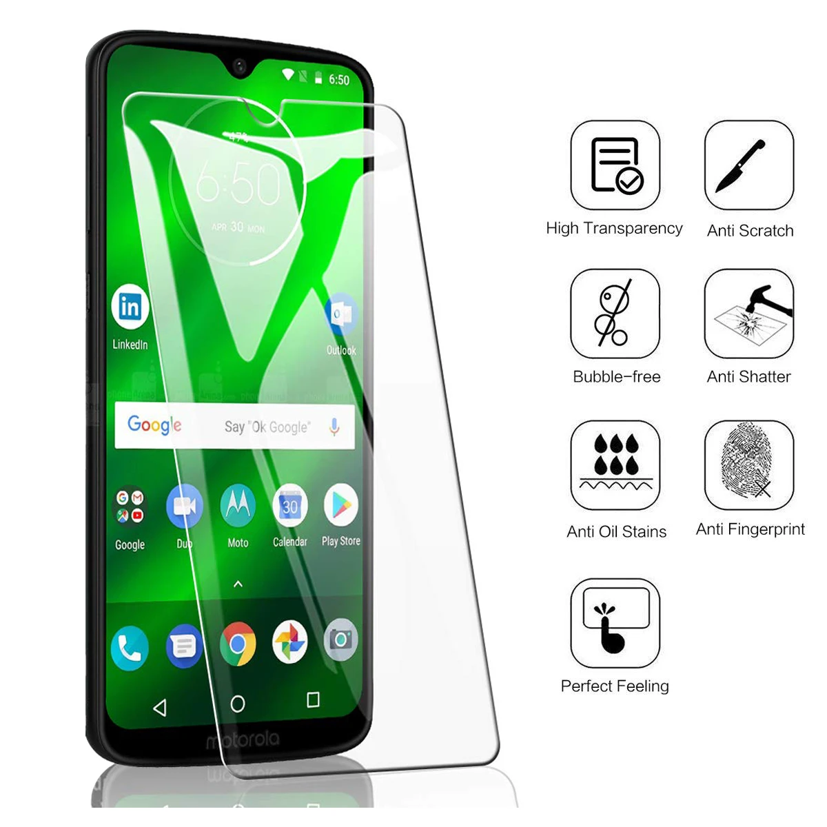 For Motorola Moto G7 Tempered Glass 9H High Quality Protective Film