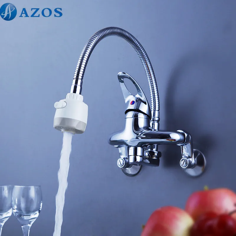 Us 339 0 Kitchen Sink Faucets Rotatable Spring Hose Pull Out Down Spray Single Handle Waterfall Wall Mount Chrome Polish Mixer Cflt604 In Kitchen