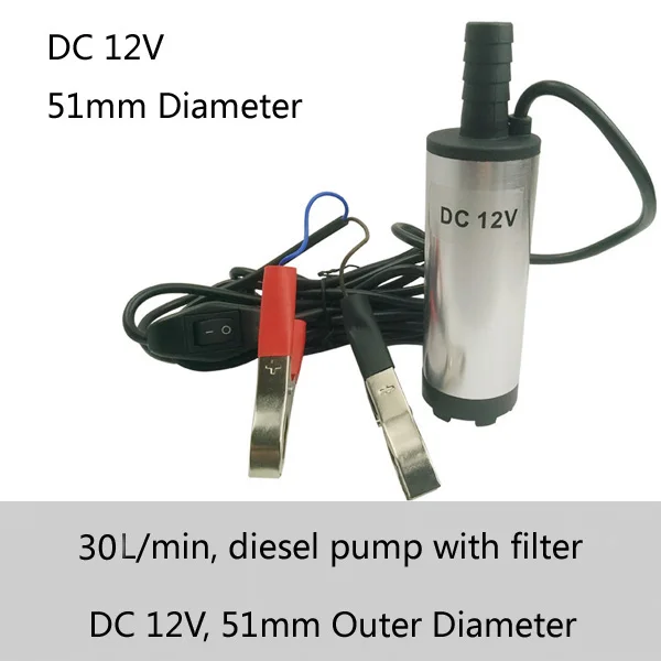 617 10 De Réduction30lmin Débit 51mm Diamètre 12 V Dc Diesel Eau Pompe Submersible Batterie Pince Ou Allume Cigare In Escarpins From Bricolage On