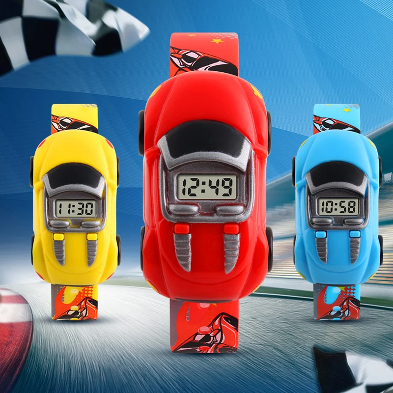 

Fashion Casual Kids Digital Watches Children LED Sport Watch Cartoon Car Wristwatch Electronic Watches VL