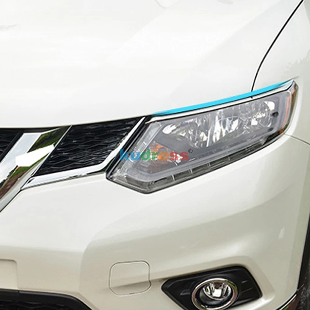 Для Nissan X-Trail Rogue T32 ABS хромированный передний головной светильник, головной светильник, крышка для век, отделка, внешние аксессуары