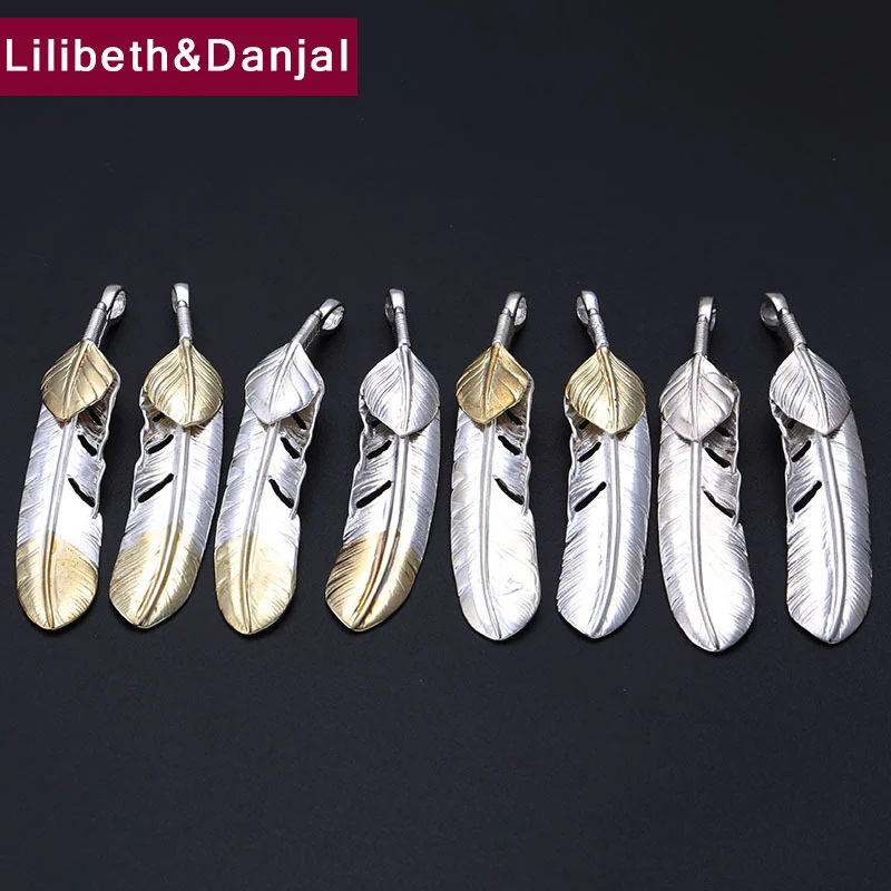 

2019 Fashion Pendant 100% 925 Sterling Silver Jewelry Men Women Feather Flying eagle best friend Necklace Pendant making P122