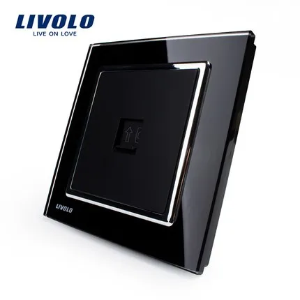 LIVOLO Crystal Tempered Glass Panel,  Wall Single telephonetel socket VL-W291T livolo Telephone socket (24)