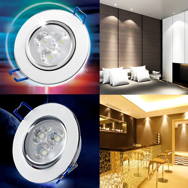 Interior Design 3W 3 LED SMD Dimmable Recessed Ceiling ...