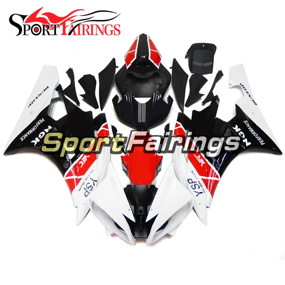 ABS пластиковые впрыски белый красный черный Sportbike крышки-обтекатели для Yamaha YZF600 R6