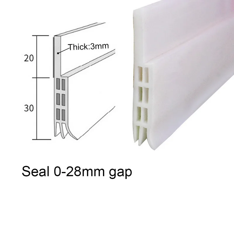 1 шт. дверь развертки Силиконовое нижнее уплотнение полосы погода зачистки проект стопор и блокировщик, шумоизоляция и предотвратить ошибки