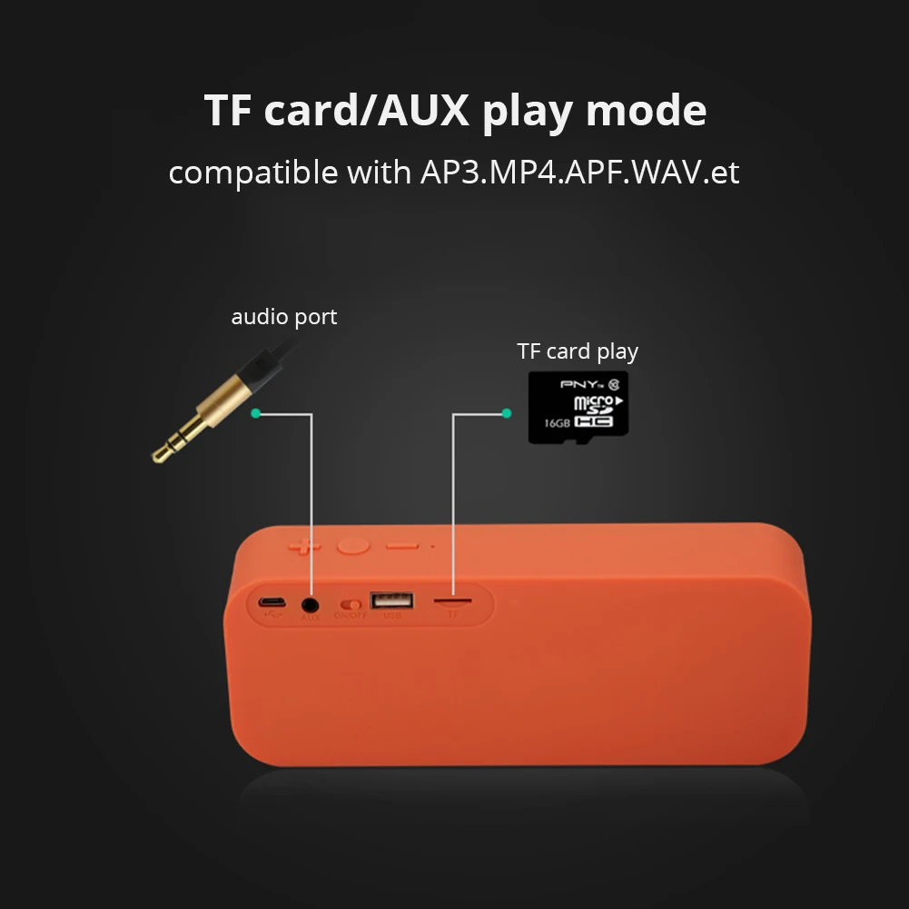 Беспроводной стерео Открытый Bluetooth динамик громкой связи U диск TF карта AUX FM радио Bluetooth V4.2 сабвуфер