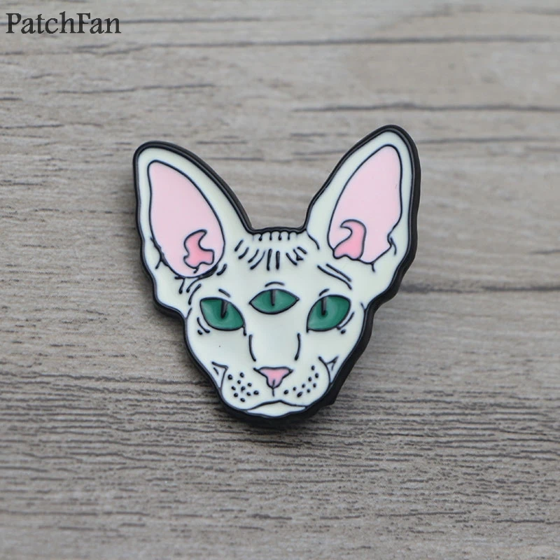 Patchfan Сфинкс кот животное цинк галстук мультфильм забавные булавки броши для рюкзака, одежды для мужчин и женщин шляпа Декоративные значки медаль A1365