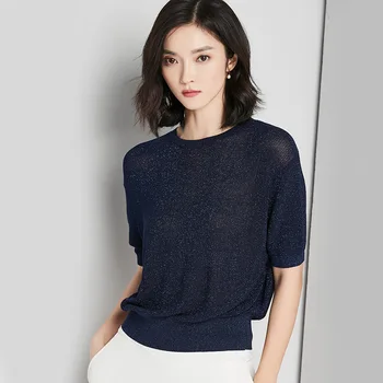 

Women short sleeve knitting woman top for spring&summer RAYON materials women blause