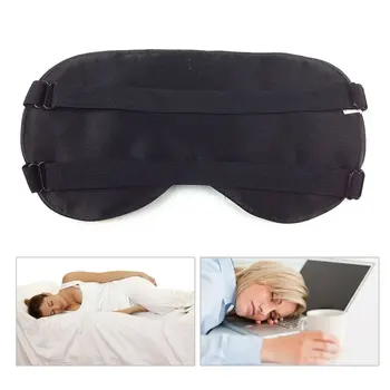 

Soft Silk Sleeping Eye Mask Double Elastic Band Bandage Eyeshade Cover Eyepatch Blindfolds For Flight Travel Office Black new