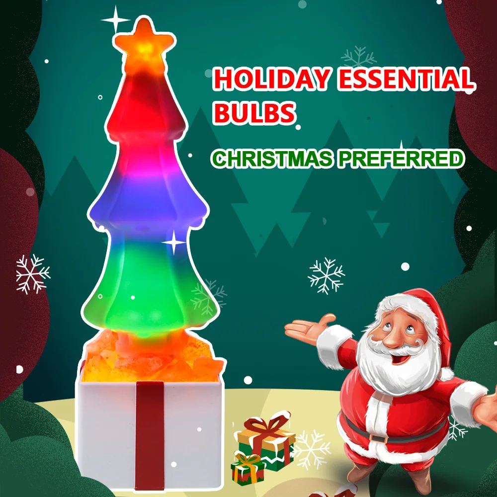 Светодиодный светильник для рождественской елки, лампа для соли, освещение, меняющая цвет, ночник, USB, Рождественские огни, декоративные