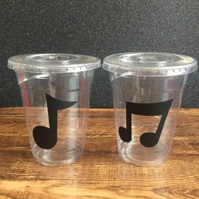 Sticker Clear Disposable Music Note Cups 12oz Treble Clef Party Sticker Clear Disposable Music Note Cups 12oz Treble Clef Party Musical Wedding Anniversary