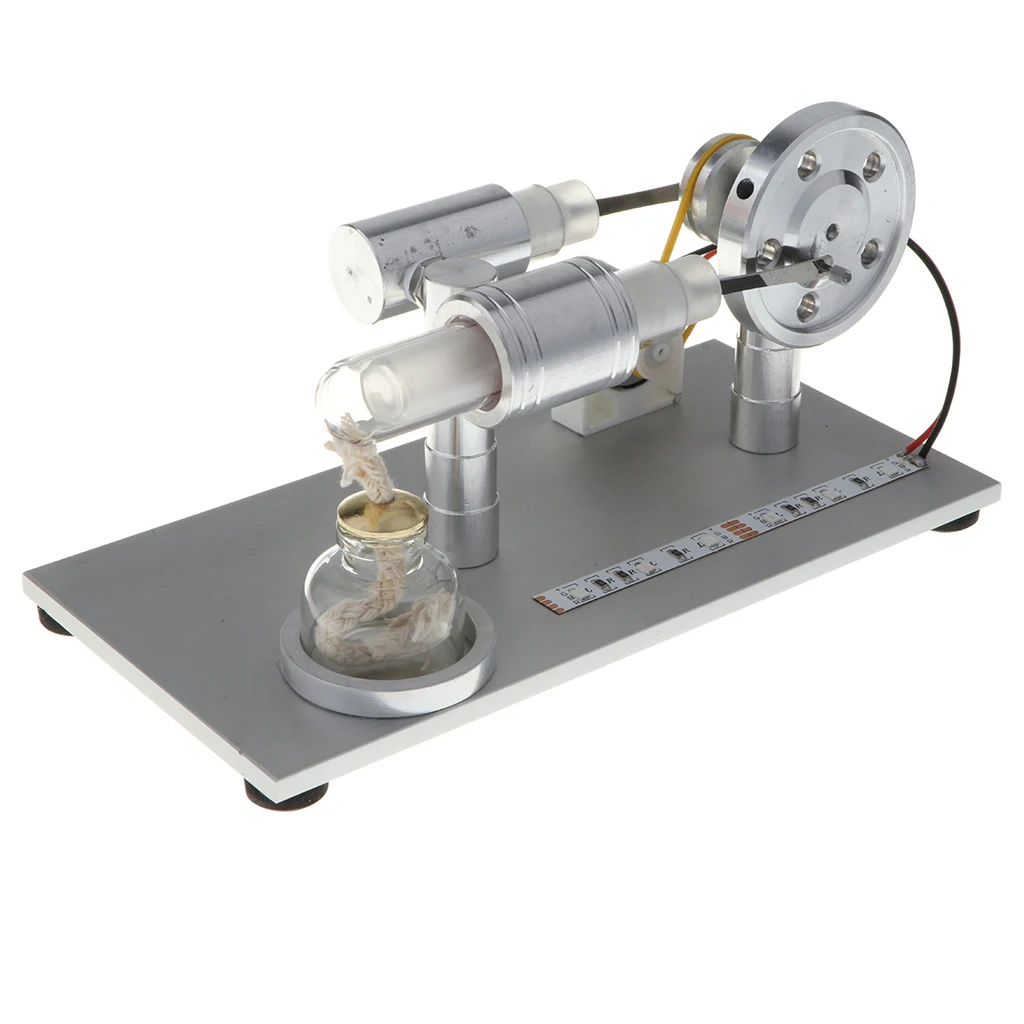 Stirling Engine Model M15A (With Colorful LED Lights) - Conversion of Heat Energy to Electrical Energy