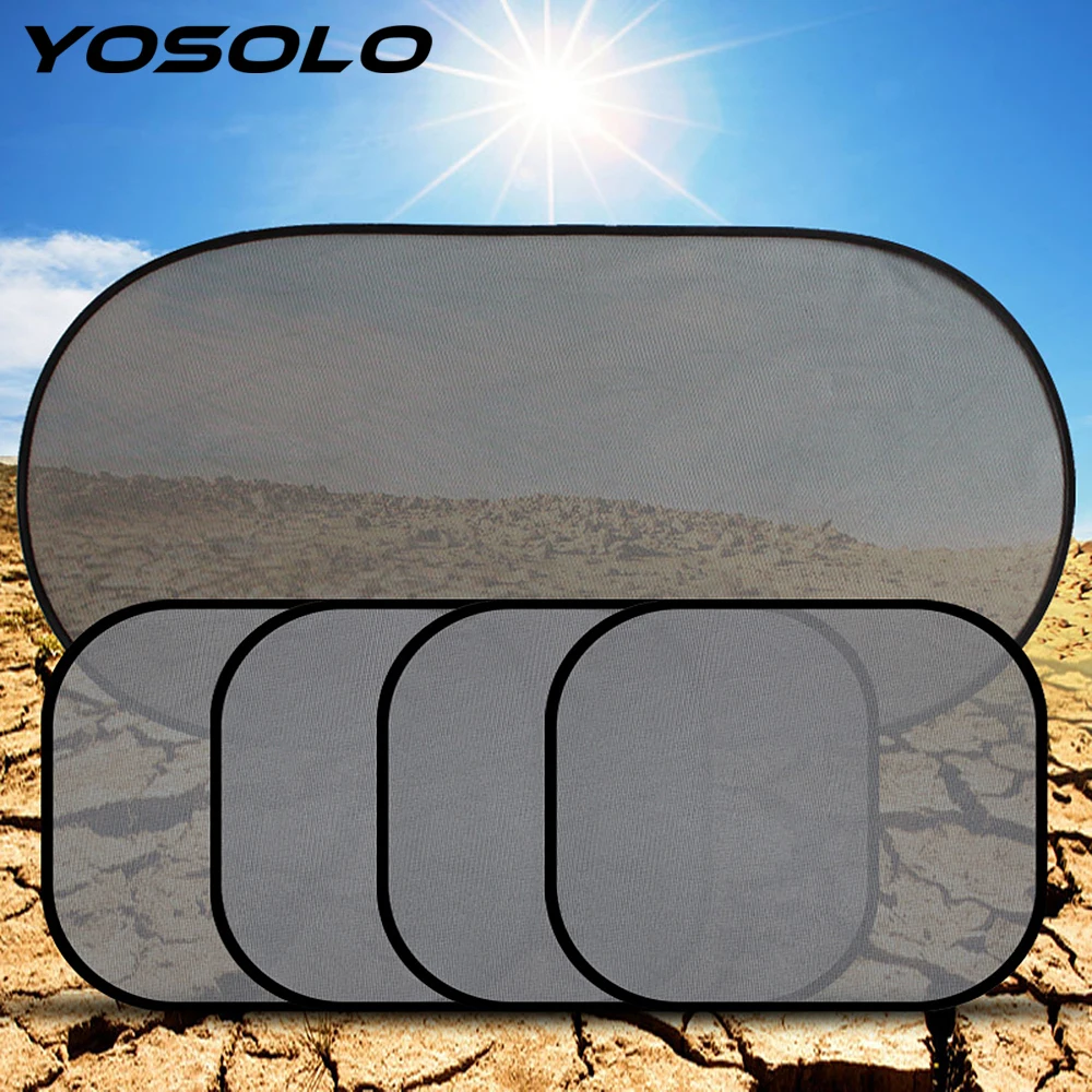 

YOSOLO 5Pcs/Set Car Curtain Side Window Sunscreen Sunshade Cover Auto Curtains Sun Visor Shade Car Interior Accessories
