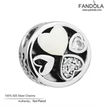 Подлинное серебро 925 пробы очаровательные сердца любви прозрачные бусины из циркона для изготовления ювелирных изделий Подходит для оригинальных шармов браслет Berloque