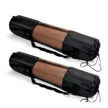 

1PC Black Portable Yoga Mat Bag Polyester Nylon Mesh Black Backpack for Health Beautity Adjustable Sports Carry Bags