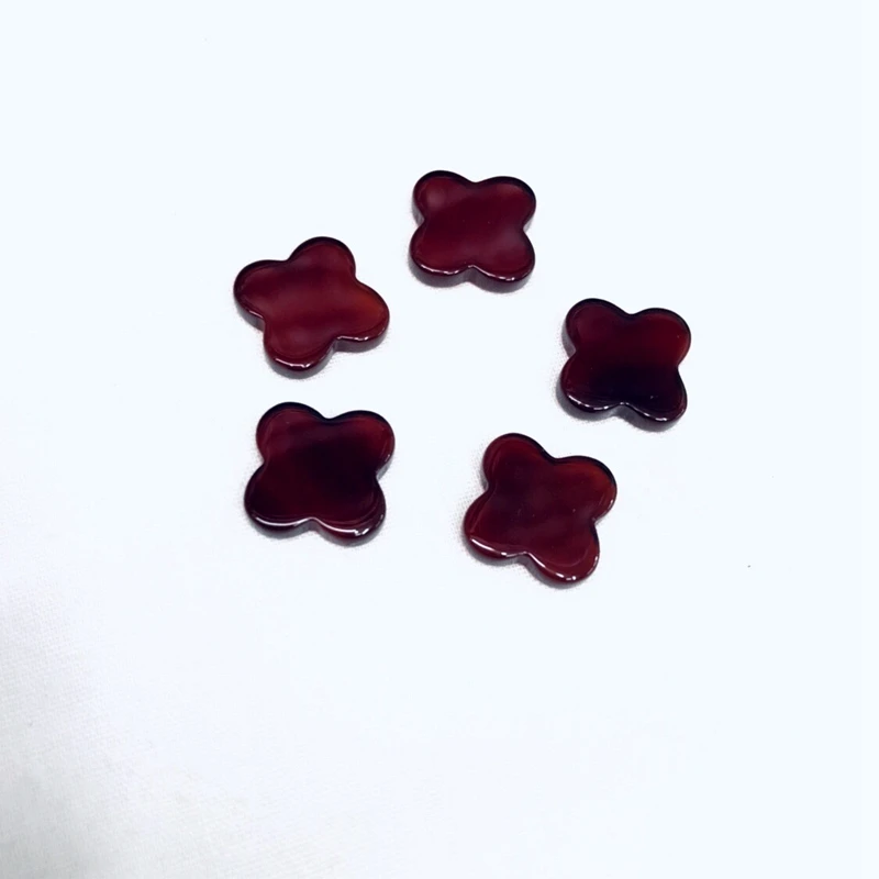 

Wholesale 20pcs Natural Red Agate Carnelian Cab 12mm Four Leaf Clover Cabochon Bead Gem Stone Flat Cabochon Jewelry beading