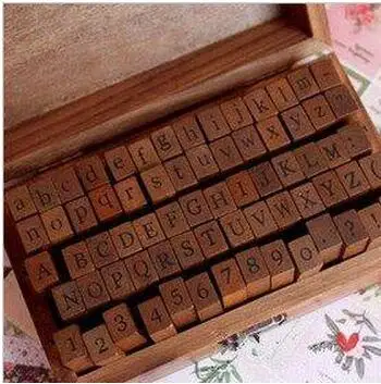 70 Pcs Set DIY Stamp Standard Alphabet Symbol Wooden Box Vintage Decor Scrapbooking Stamp Stationery Office