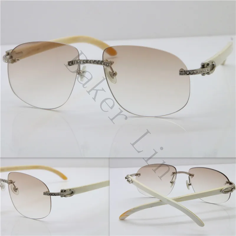2018 Новый Rimless Подлинная натуральный черный рог буйвола Солнцезащитные очки для