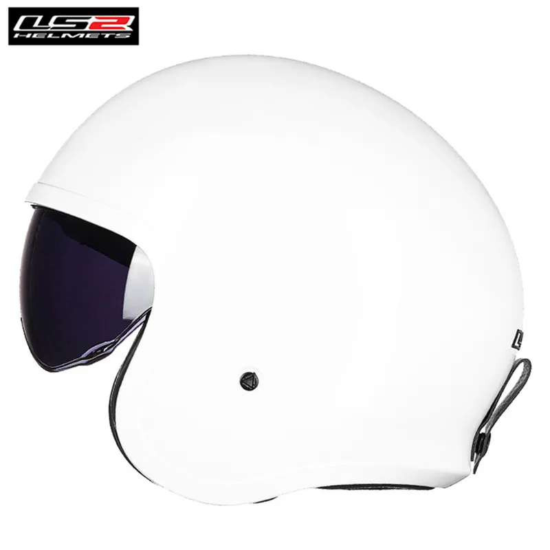 LS2 Spitfire OF599 мотоцикл Винтаж в ретро-стиле с открытым лицом Jet шлем capacetes де Motociclista 59926 Casco мото - Цвет: Solid White
