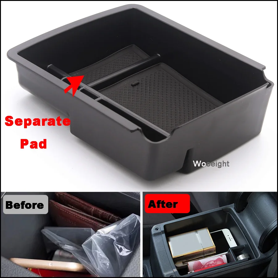Wooeight Car Glove Box Armrest Center Console Box Secondary Storage Tray Holder Organizer For VW Golf MK7 GTI 2014 2015- 2018 (8)