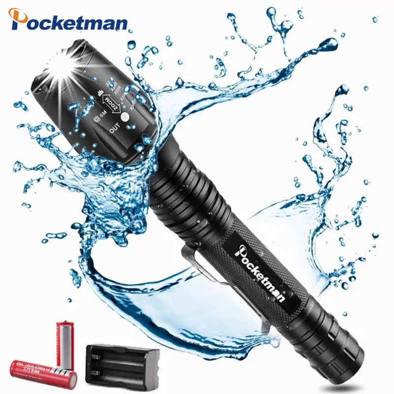 

15000LM LED Flashlight Ultra Bright Rechargeable Torch linterna Led Flashlights Adjustable for Camping Hiking Emergency By 18650