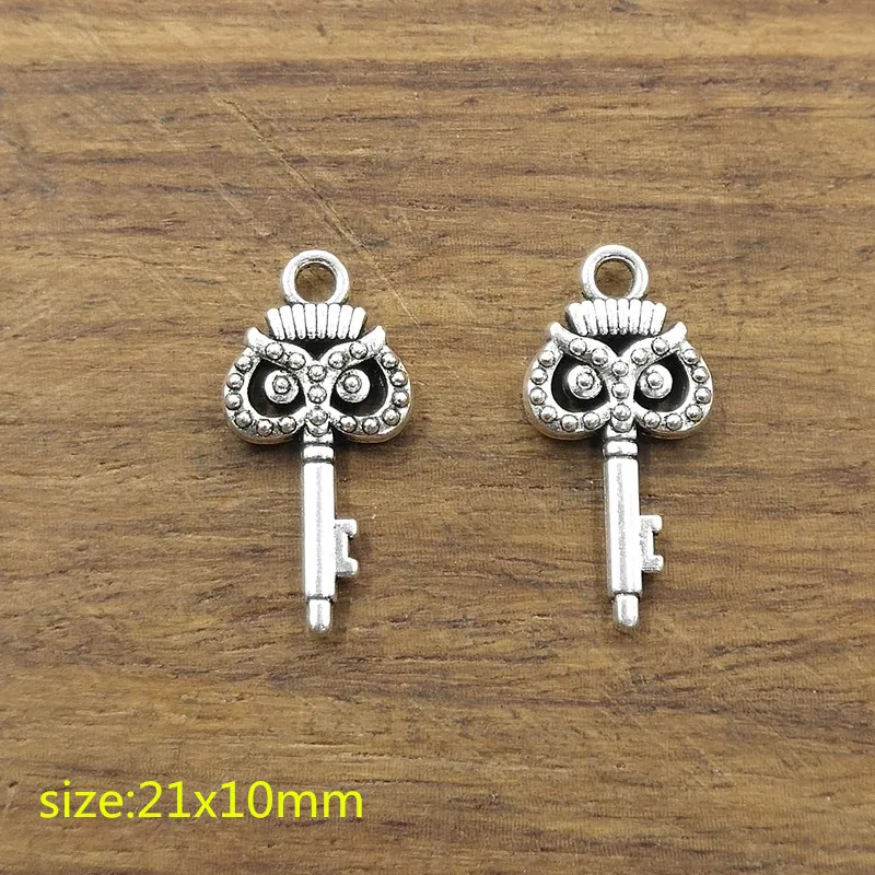 

20 pcs key Charm Tibetan Silver Plated Pendants Antique Jewelry Making DIY Handmade Craft