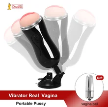 Vagina Real Pussy Portable Pussy Sex Toys Male Masturbator Vibrator Sex Toys For Man Soft Vaginal Vibrator Sex Masturbation Cup>