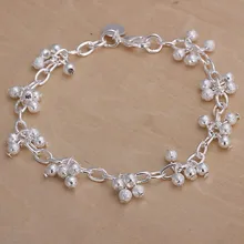 Оптом, Серебристый браслет, 925 мода посеребренные ювелирные изделия фиолетовый кулон браслет/THSFDHPO OGNOVHKM