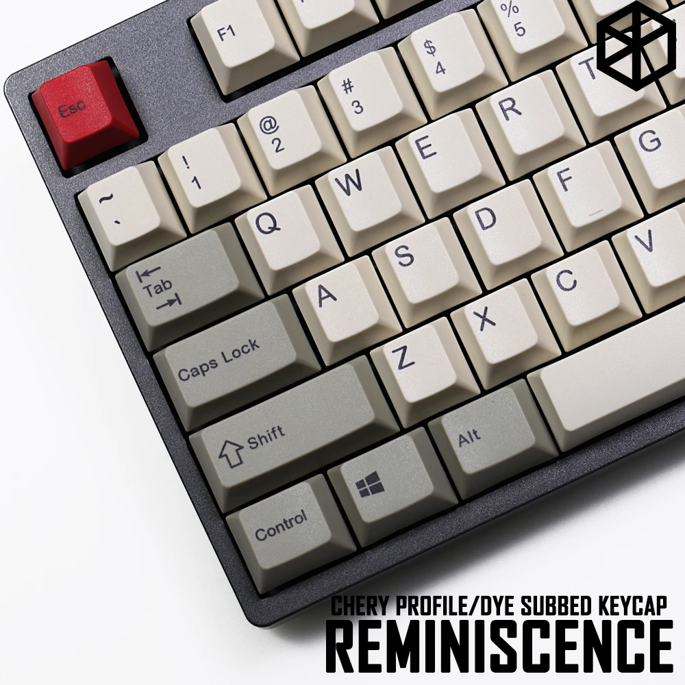 

pbt dye subbed keycaps cherry profile retro beige grey for ansi 104 mechanical keyboard for cherry 3494 3000 87 tkl ansi poker