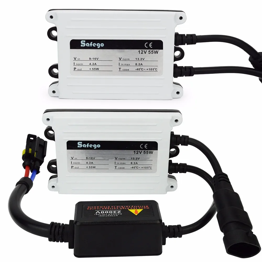 Safego 2pcs Car Headlight xenon 55w h7 slim ballast hid ac ballasts hid