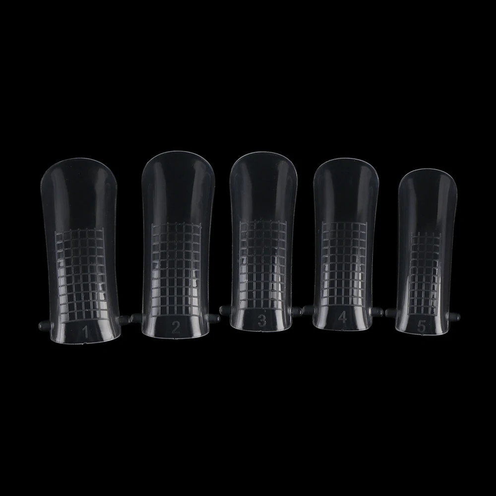 

100PCs DIY Poly Gel Quick Building Nail Mold Dual Forms False Nail Tips Finger Extension Nail Art Tools UV Gel Manicure