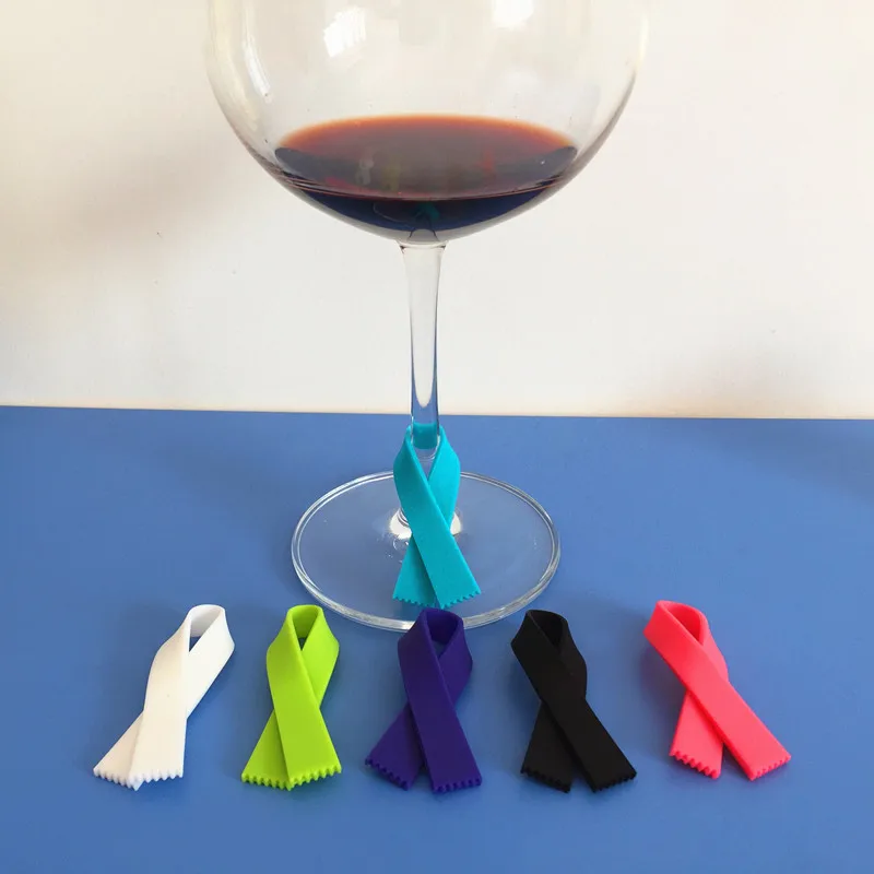 6pcs Silicone Wine Charms glass markers for Stemware Glasses, Universal