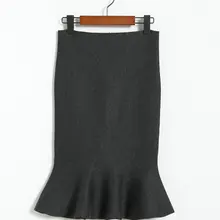 Hitz Вязание воланами в длинная юбка сумка бедра шаг юбка тонкие зимние женские Цюнь Zi восемь цветов