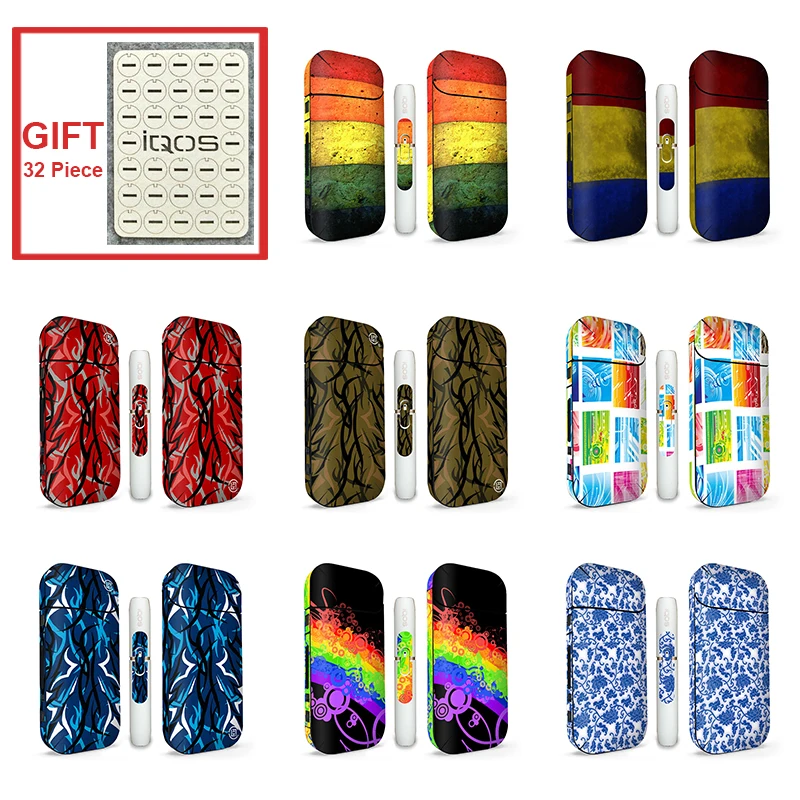 

Mrs Win 11 Colors Print Sticker for IQOS 2.4 Plus Skin with Free Gift
