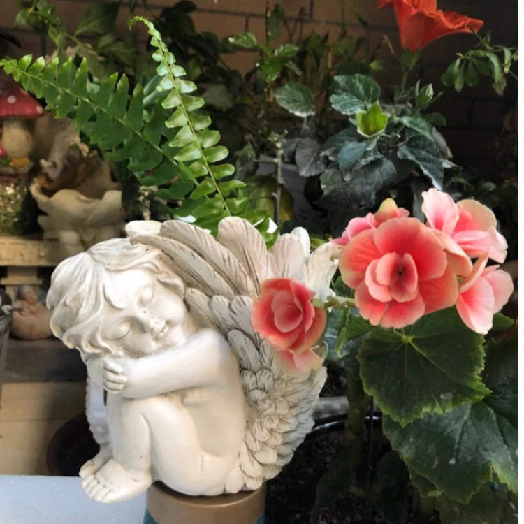 Европейский ретро Ангел Ваза Амура орнамент цветочный горшок мясистый Цветок Богиня маленькая фея большое крыло фигурки изделия из смолы украшения