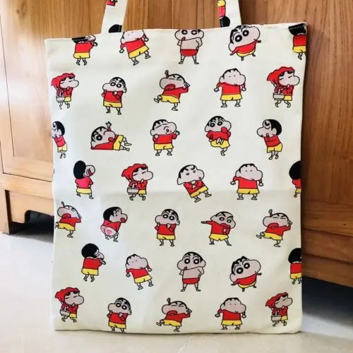 Crayon Shin-chan, модные холщовые сумки через плечо в стиле аниме, мягкая сумка-мессенджер, повседневная сумка для покупок, для девушек, Новинка
