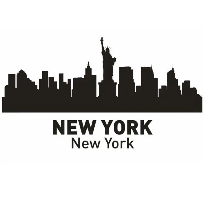 NEW YORK City Decal Landmark Skyline Wall Stickers Sketch Decals Poster