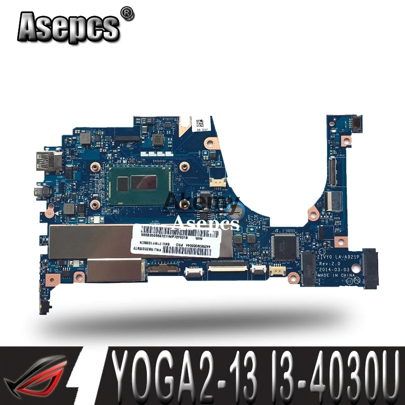 

NEW and Original laptop Lenovo YOGA2-13 Yoga 2 13 Motherboard mainboard with I3-4030U cpu 8G RAM LA-A921P 5B20G55969