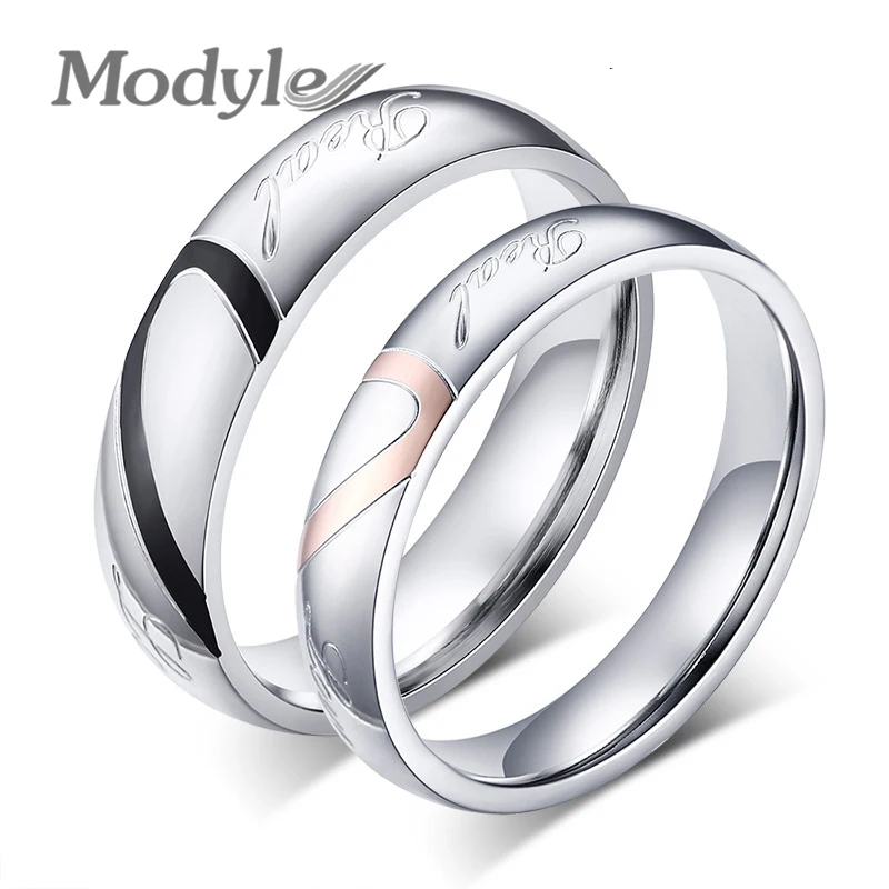 Модные обручальные кольца в форме сердца из нержавеющей стали|stainless steel wedding
