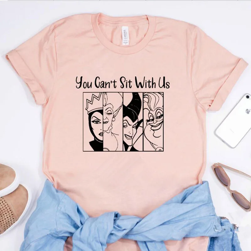 FJUN новая забавная футболка You Can't Sit With Us злой королевы с принтом злодей женская