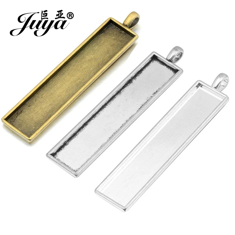 1 A rectangle Pendant Trays,Fit 24x47mm Cabochon Base Setting Blank Bezel Frame