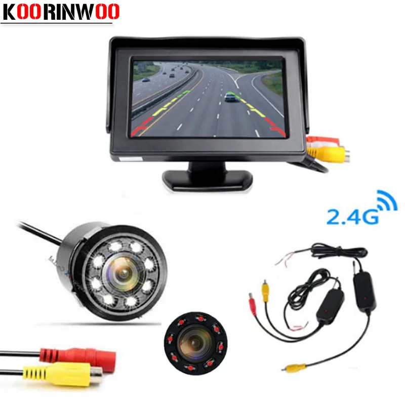 Koorinwoo 2 4G беспроводной 4 3 автомобильный монитор видео система Автомобильная